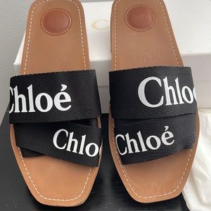 Chloe Woody Flat Slides